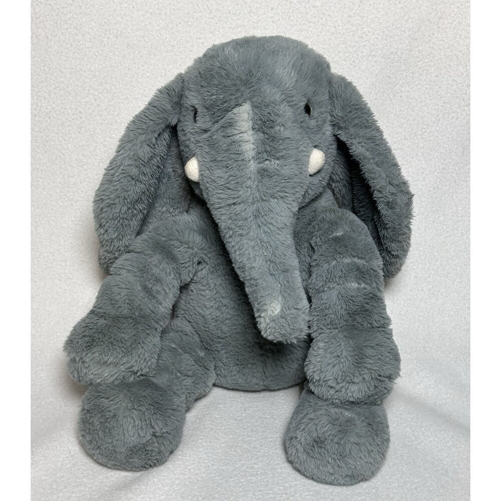 Animal Adventure Elephant Plush 17” Jumbo Floppy Large Pillow 2020 Gray Grey NWT